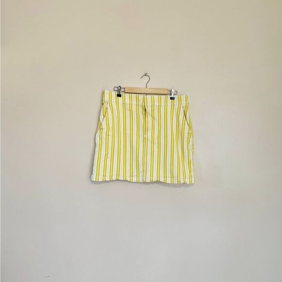 SALE! Yellow Stripe LOFT Cotton Skirt Size 14 EUC - Picture 1 of 5